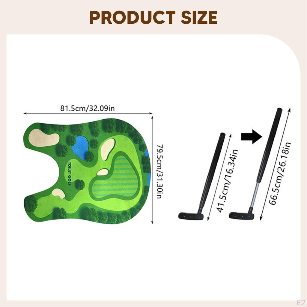 Golf Bathroom Game Set, Mini Putting Mat Set for Golfer