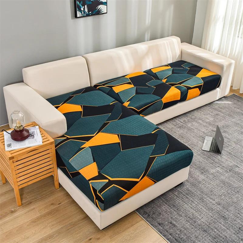 Elastic Sofa Seat Cushion Cover For Living Room Stretch Floral Printed Armchair Couch Cover Corner L-Shape Removable Anti-Dust