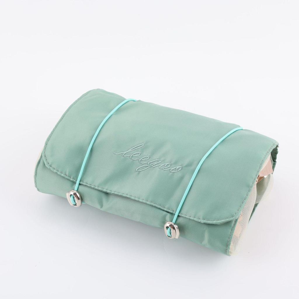 Multifunctional Foldable Mesh Makeup Bag: Large-Capacity, Detachable, Four-in-One Travel Organizer