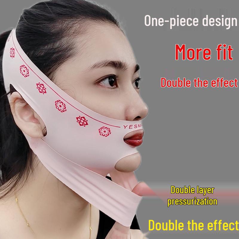 Pressurized V-Face Lifting Mask for Day and Night Use - Tightens Masseter Muscles, Lifts Nasolabial Folds, and Sculpts Face.