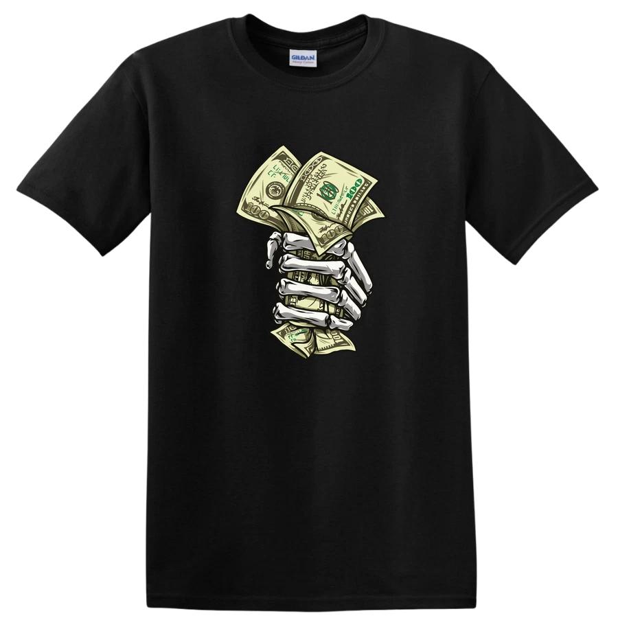 Skeleton Holding Money Cash Funny Graphic T Shirt for Halloween Party Tee XXXL