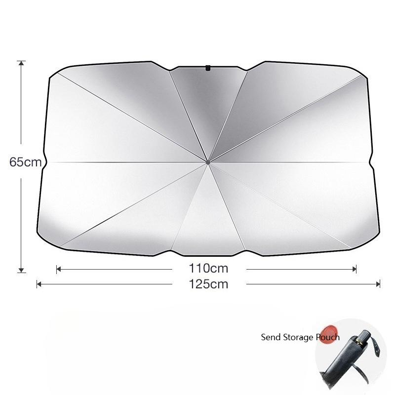 Umbrella Windshield Sun Shade for Car,Foldable UV Blocker Front Windshield Sunshade,Umbrella Shade Accessories and Storage Pouch