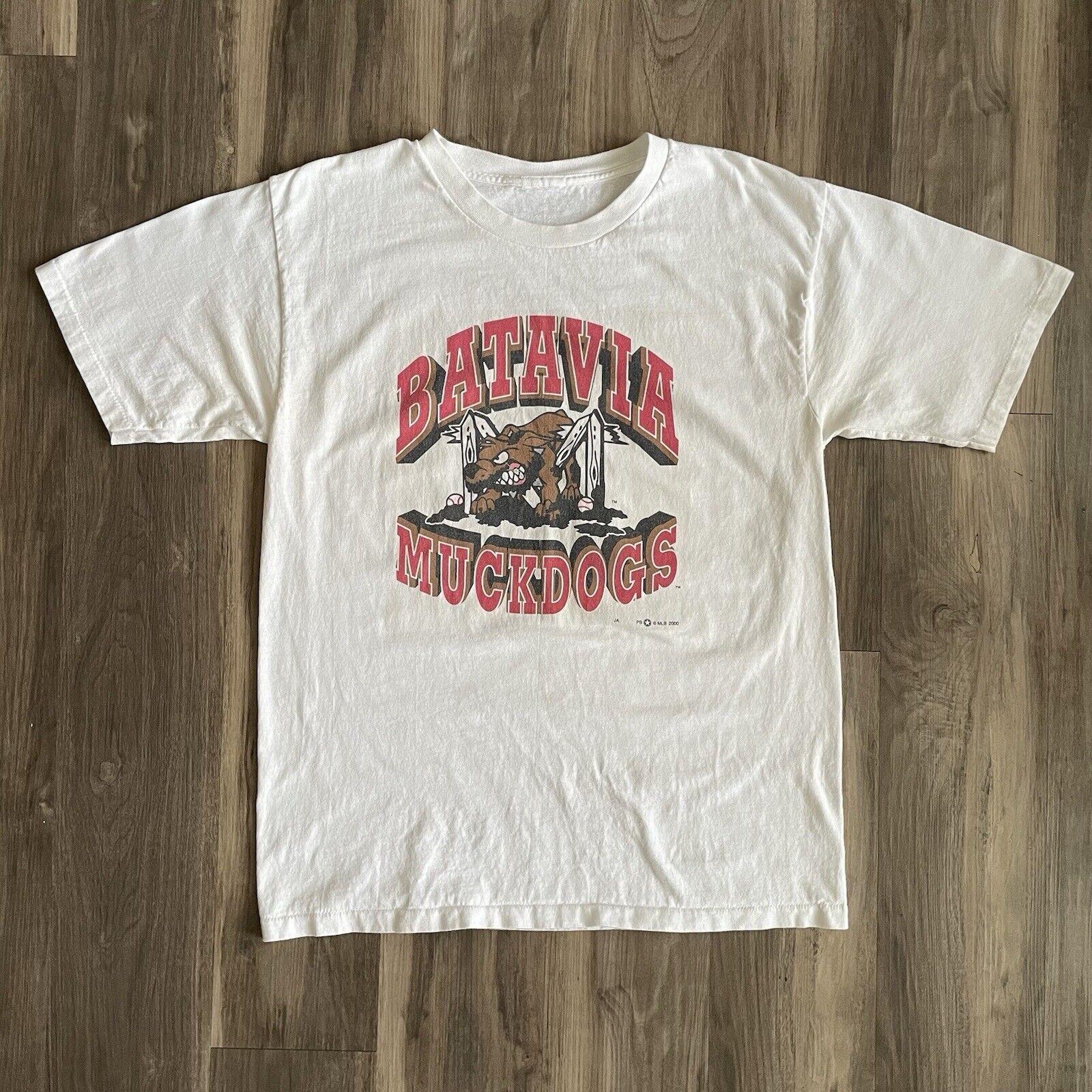 Vintage Batavia Muckdogs Men’s Size Large White MiLB Minor League Unisex T-Shirt XXL