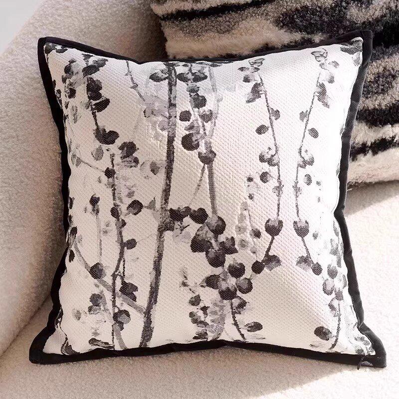 Black & White Modern Throw Pillow Covers Set - Neutral Abstract Striped & Plush Cushion Covers for Living Room Sofa Decor