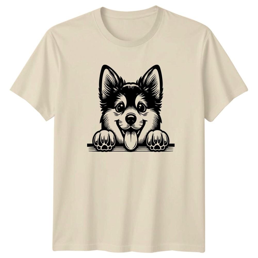 Happy Dog Peeking Dogs Animals Unisexs TShirt Unisexs Tee Graphic Unisex Top