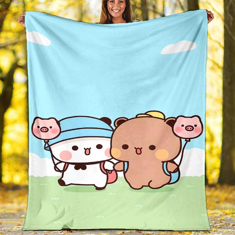 Bubu Dudu Theme Printed Blanket - Perfect for Couch, Bed, Travel & Outdoor Use | Machine Washable, Cozy & Durable.