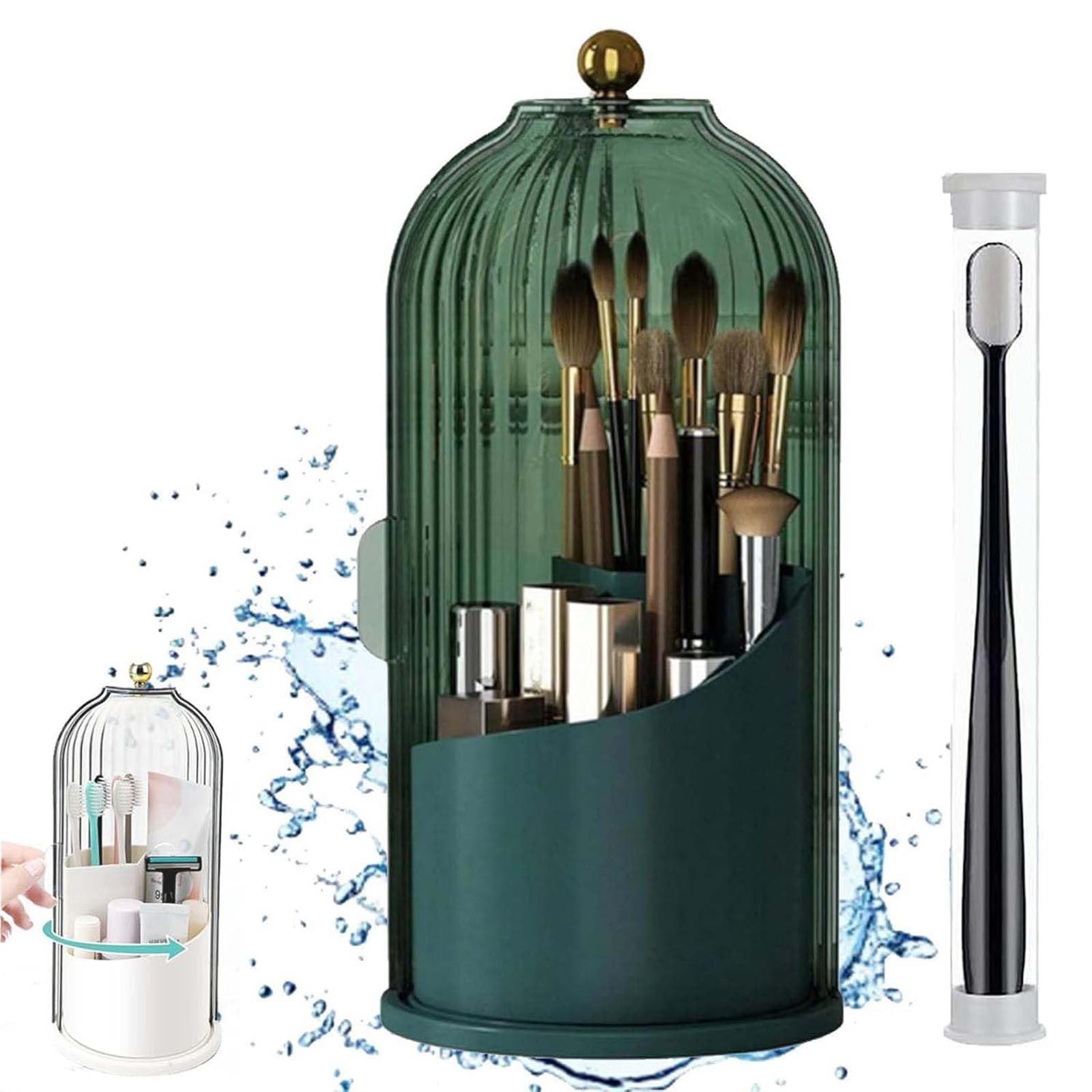 

Держатель для кистей для макияжа с крышкой, вращающийся на 360° Органайзер для макияжа Прозрачный органайзер для кистей для макияжа Держатель для макияжа Органайзер для туалетного столика для макияжа Держатель для кистей для макияжа One Size темно-зеленог