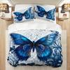 Fashion High-End Premium Blue Buterfly Print Soft Duvet Cover Set Soft Comfortable Soft Duvet Cover For Bedrom Guest Rom Beding Set