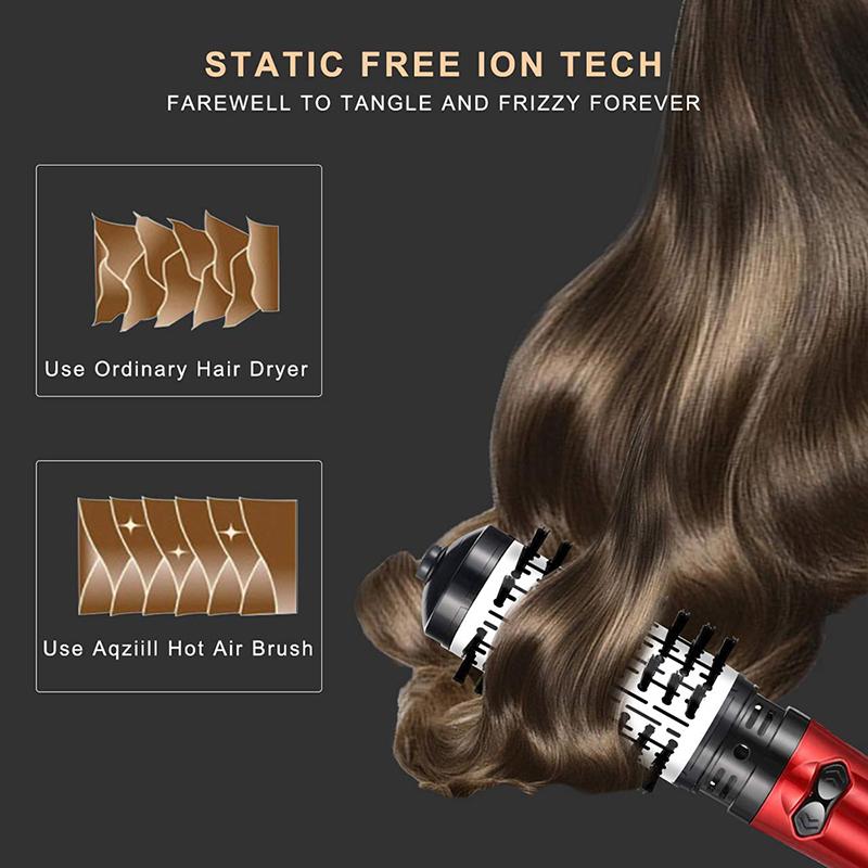 2 In 1 Automatic Rotating Hair Dryer And Volumizer Brush One Step Straightening Curling Comb Waver Styling Tool Hot Air Styler