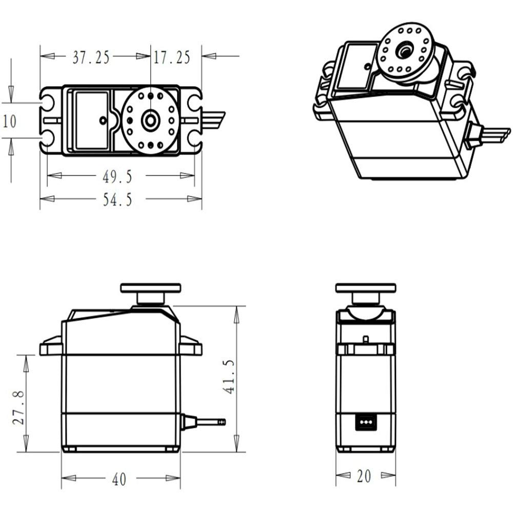 DS3230 30kg High Torque Full Metal Digital Steering Servo, Waterproof, for 1/8 and 1/10 Scale RC Cars (270°)