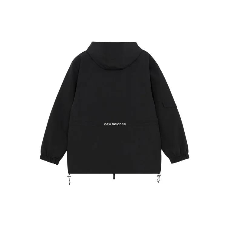 New Balance Puffer Jackets Men's Black Hooded Moderate Straight Fit (Unisex) Puffer Jackets AMJ13391 BK