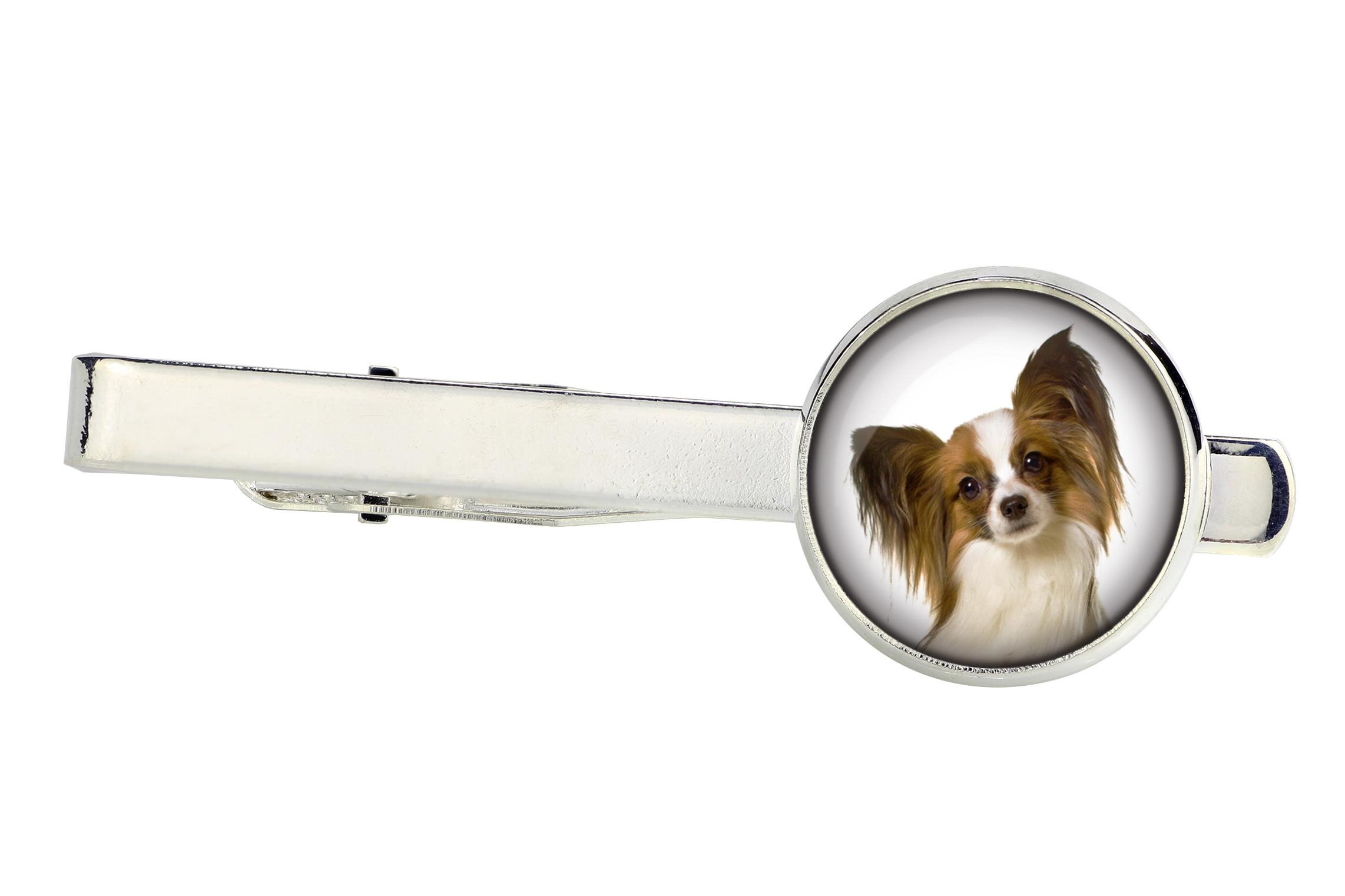 

Papillon, Continental Toy Spaniel, Butterfly dog - tie clip, ornament, jewelry for an evening outfit by Art-Dog срібний