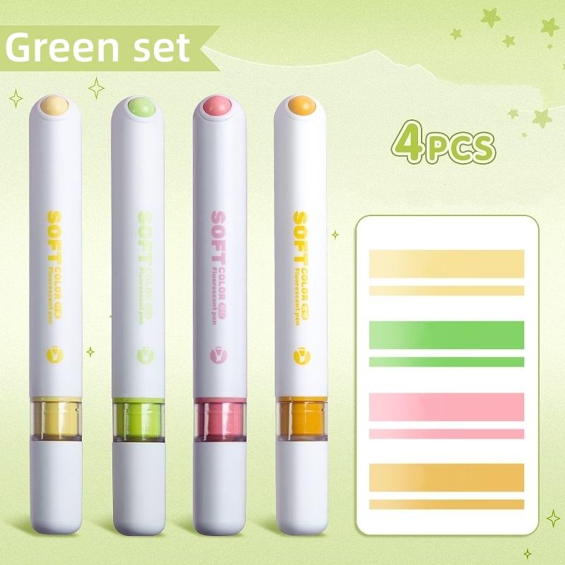 

Набор из 4 флуоресцентных ручек мягкого цвета с зажимом 1-4 мм, микронаконечником, художественным маркером, точечным лайнером для рисования красками