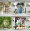 Outdoor Garden Shower Curtain Flower Wall Arch Architecture Plants Flowers Landscape Polyester Hanging Curtains Bathroom Decor