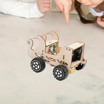 Wooden Voice Control Car Science Kits Experiment Project 3D Puzzle Toys Teaching Aids for Children