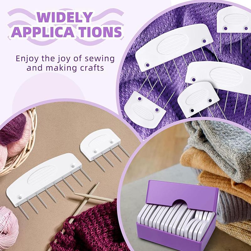 Knit Blockers Set 20Pcs Stainless Steel Knitting Blocking Combs And Pin With 2 Different Sizes For Diy Knit Crocheting Supplies