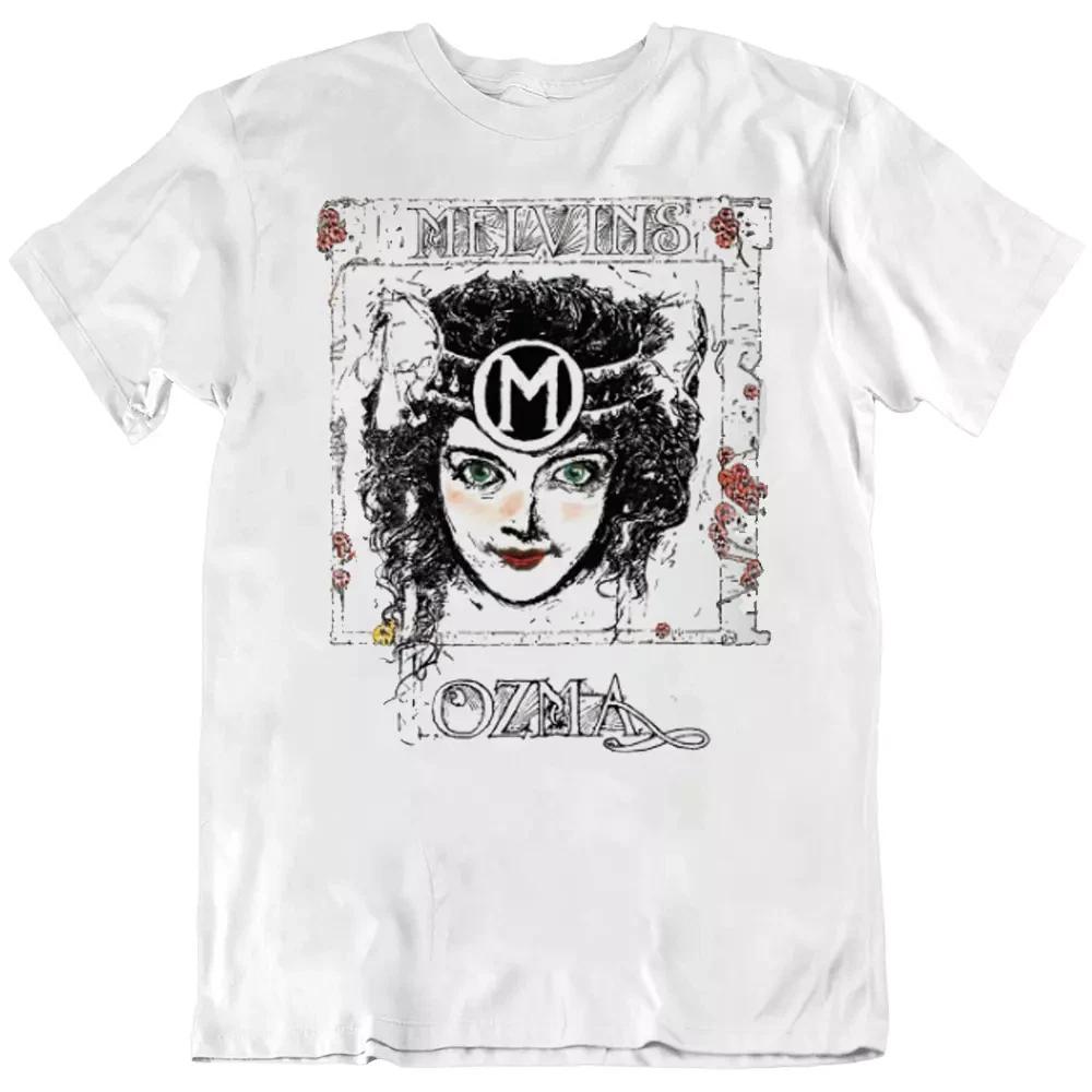 Melvins Band Ozma Album White Pure Cotton Tshirt Printed Casual Unisexs and Womens Tshirt Daily Street Short Sleeved S