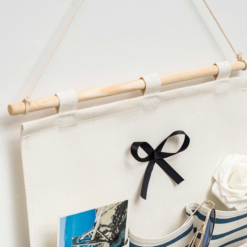 An der Wand montierte farbige Stoff-Aufbewahrungstasche, mehrschichtige Aufbewahrungstasche für die Tür des Schlafsaals, hinten montiert