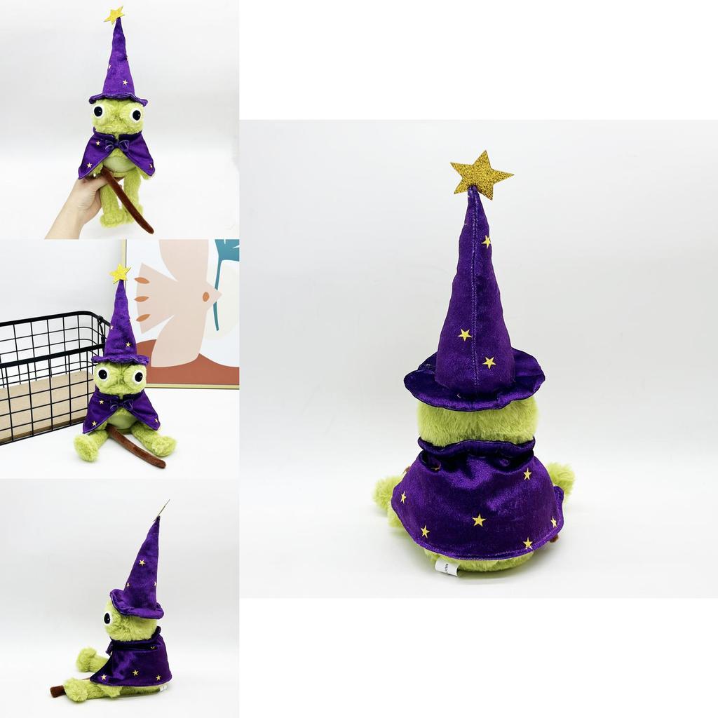 Moonlight Manor Frog Wizard Plush Doll With Soft Short Plush For Home Decor And Play