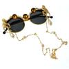 Elegant Baroquely Pearls Chain Sunglasses for Women Men Unisex Comfortable Sun Protective Eyeglasses for Various Occasion