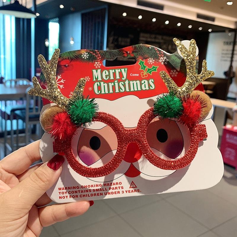 Christmas Glasses Frame Santa Claus Christmas Tree Elk Merry Christmas Glasses Props Christmas Decorations Party Decorations