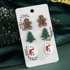Personalized Jewelry Christmas Alloy Stud Earrings Christmas Hat Elk Point Diamond Christmas Tree Gingerbread Man Earrings