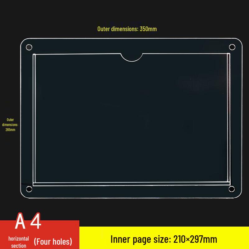 A4 Double Layer Horizontal Wall Acrylic Display Frame