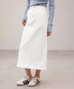 HYFVE White Secret Banding Back Slit Long Skirt