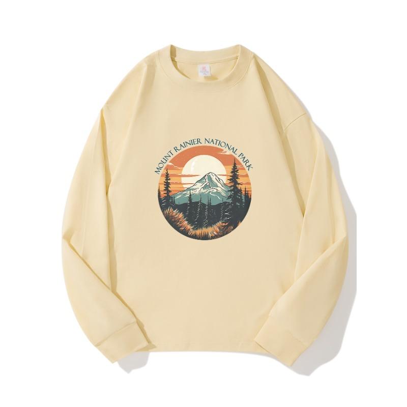 

Осенняя одежда Setting Sun с длинными рукавами из чистого хлопка, новый мужской и женский топ, весенний внутренний слой, базовая рубашка, футболка с круглым вырезом и длинными рукавами XXL бежевый