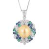 Fritillary Pearl Stud Earrings Gemstone Flower Pearl Ring Baroque Shell Bead Necklace Pendant Set Women's Jewelry