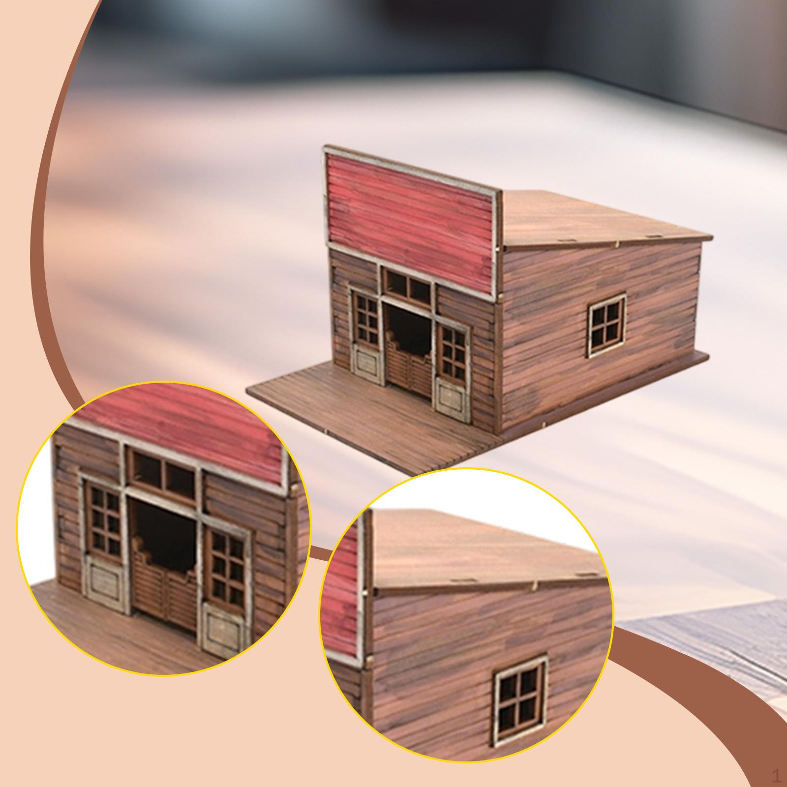 Масштаб 1/72, Набор для сборки модели городского здания, 3D деревянный пазл, Неокрашенный, Сделай сам, Легко собирается, Bar