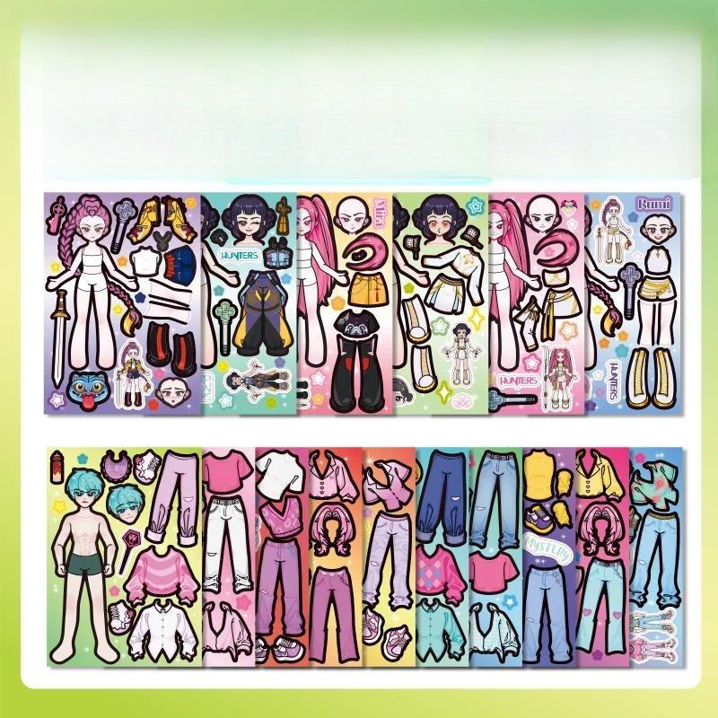 Huntri/x Demœ Hunters Stickers DIY Dress Up Art Craft Kits Dress Up Sticker Books Clothes Changing Book Birthday Christmas Gift