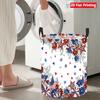 Collapsible Laundry Basket Large Round Waterproof Fabric Hamper Dirty Clothes Storage Bin Toy Organizer with Handles