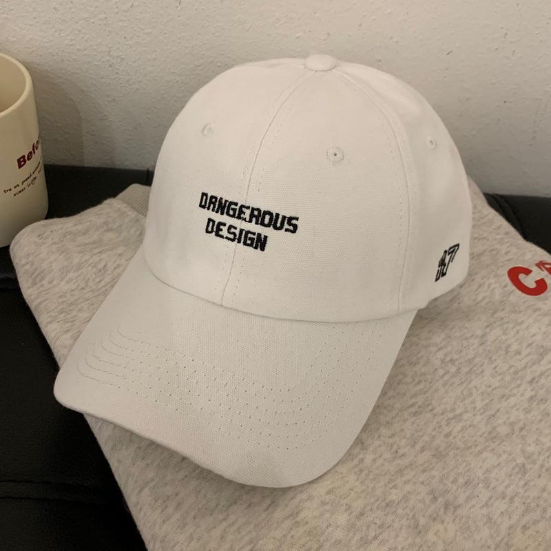 Big head circumference baseball cap women's autumn and winter versatile embroidery shows the face small wide curved brim peaked cap men's new fashion