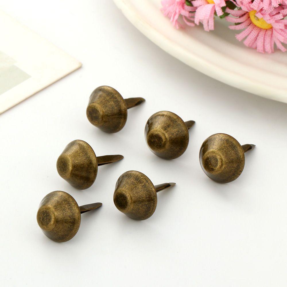 100pcs 12mm DIY Purse Handbag Leather Crafts Studs Retro Rivets Bag Accessories Metal Feet