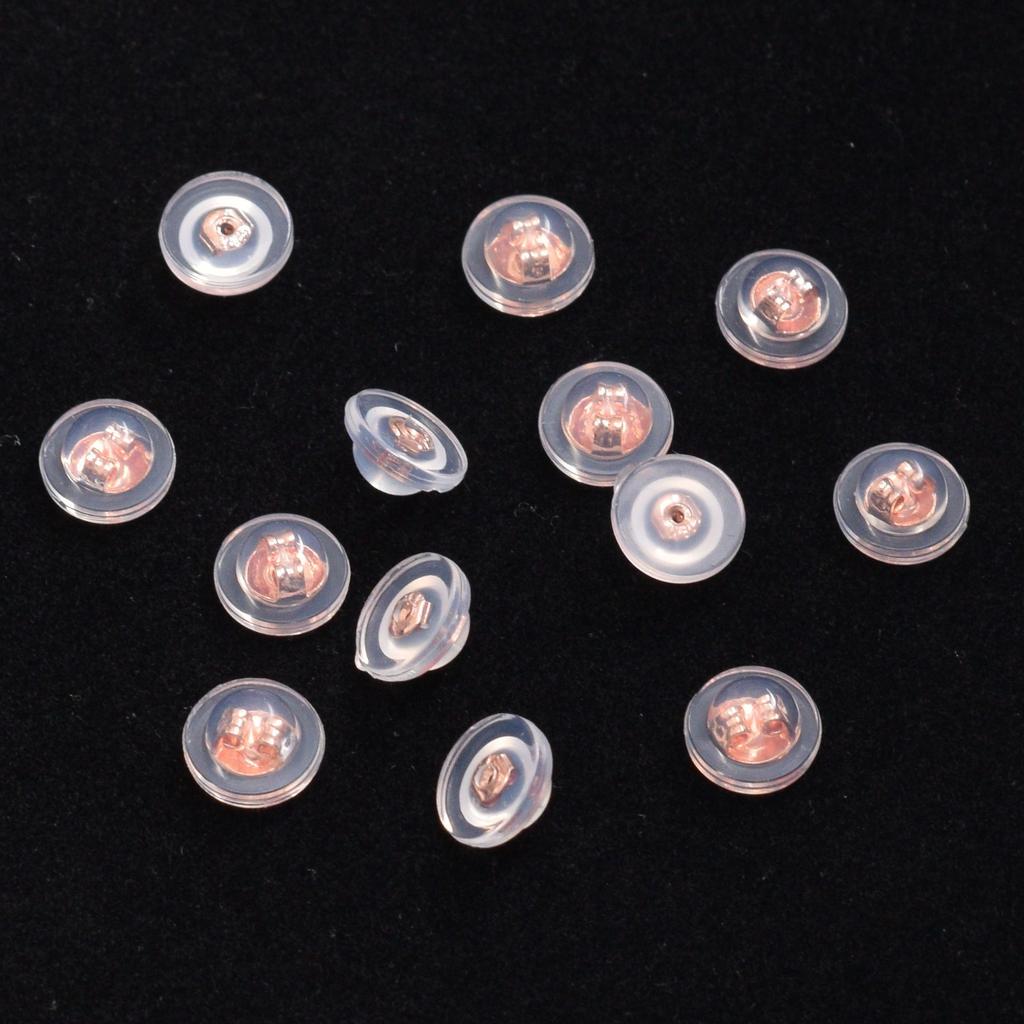 10pcs 18K Gold-wrapped Earth Silicone Ear Plug, Flying Saucer Earrings, Round Ear Force DIY Earrings Accessories, Stud Earrings, Ear Plug.