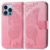 Shockproof Printed Butterfly Leather Flip Wallet Card Holder Case For iPhone 17 Air 16 15 14 13 12 Pro Max Plus 16E Phone Cover