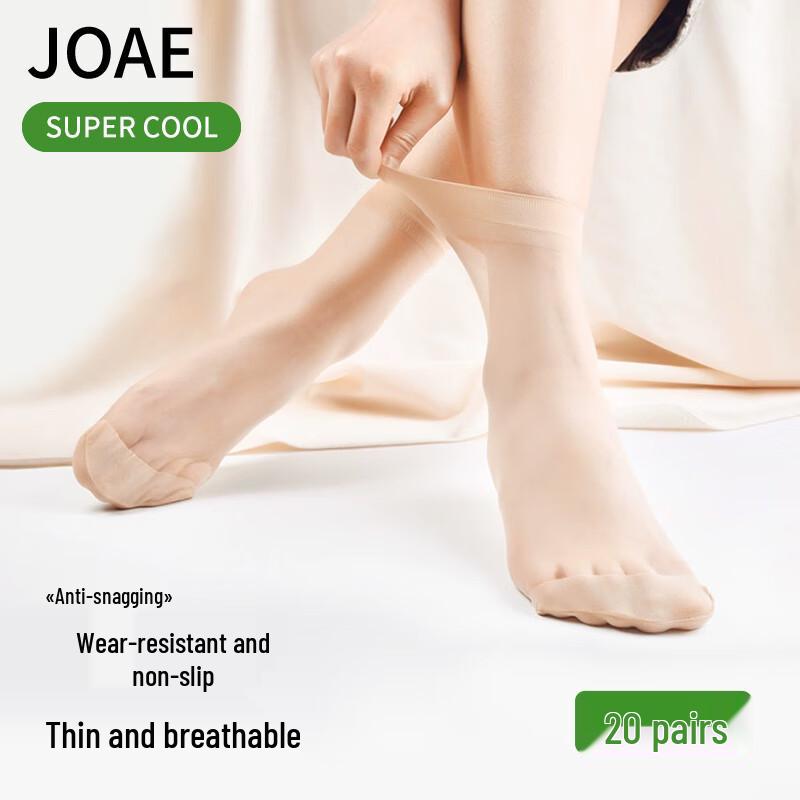 

JOAE 20-Pair Anti-Slip Ultra-Thin Mid-Calf Sheer Stockings One Size