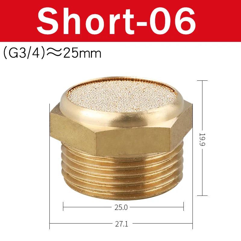 Pneumatic Exhaust Muffler Silencer 1/8 1/4 3/8 1/2 BSP Male Thread For Air Noise Brass Adjustable Long Short BSL M5