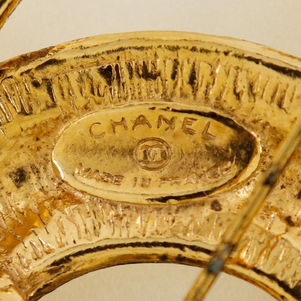 Chanel COCO Mark Brooch Matelasse Plated Gold 32.4g Women Used