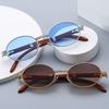 Men's and women's fashionable sunglasses, unisex sunglasses, oval lens fashionable glasses, multi-color sunglasses UV400