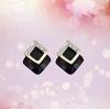 S925 Silver Needle Korean Fashion Square Crystal Earrings for Women