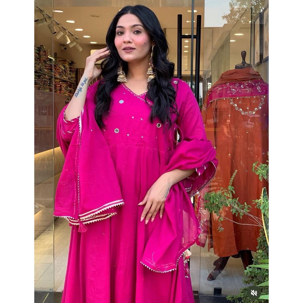 Pakistani Anarkali Suit Kurti Indian Bollywood Party Wear Kurta Pant Dupatta Set