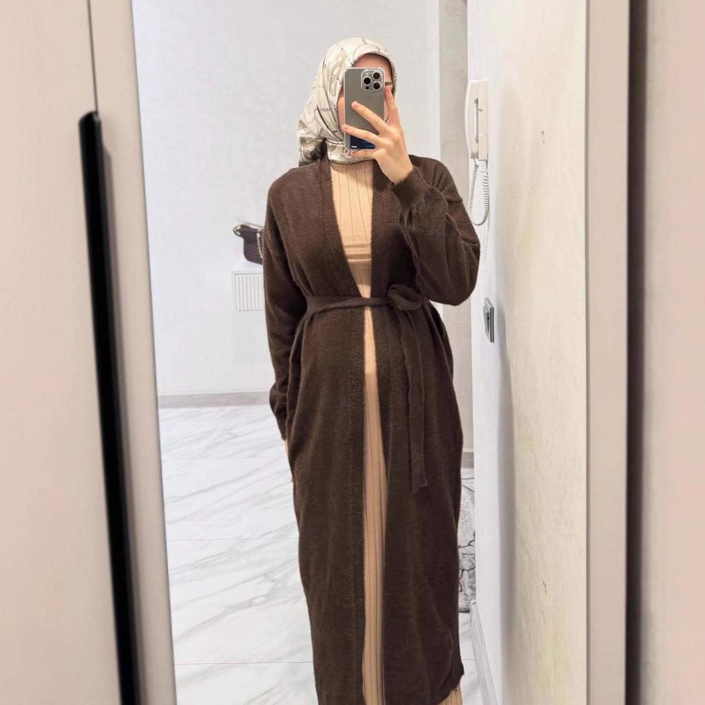 2025 Autumn Women's Loose Knitted Wool Dress & Long Sleeve Coat