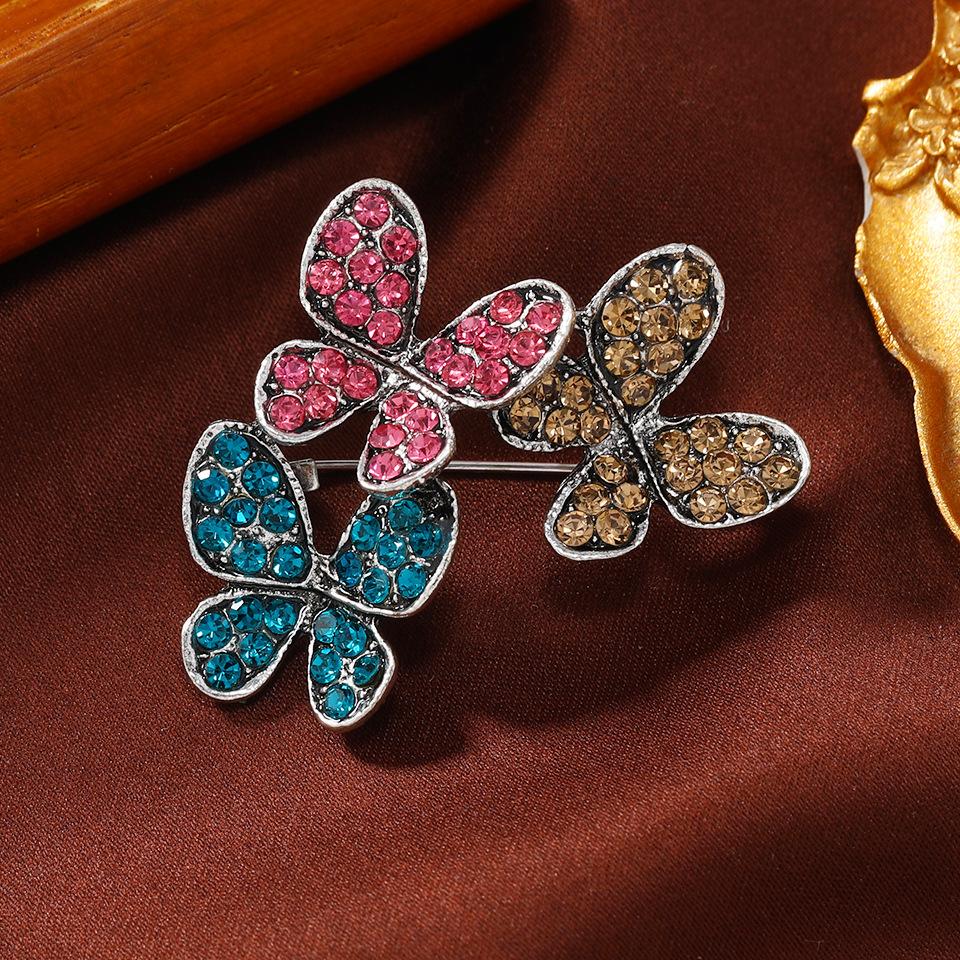 SKEDS Elegant Women Men Fashion Full Crystal Butterfly Flower Brooches Badges Shiny Boutique Decoration Rhinestone Pins Jewelry