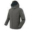 Giacca Impermeabile Foderata in Pile con Tasche con Cerniera da Uomo Outdoor Softshell con Cappuccio Giacca da Lavoro da Escursionismo Cappotto Antivento