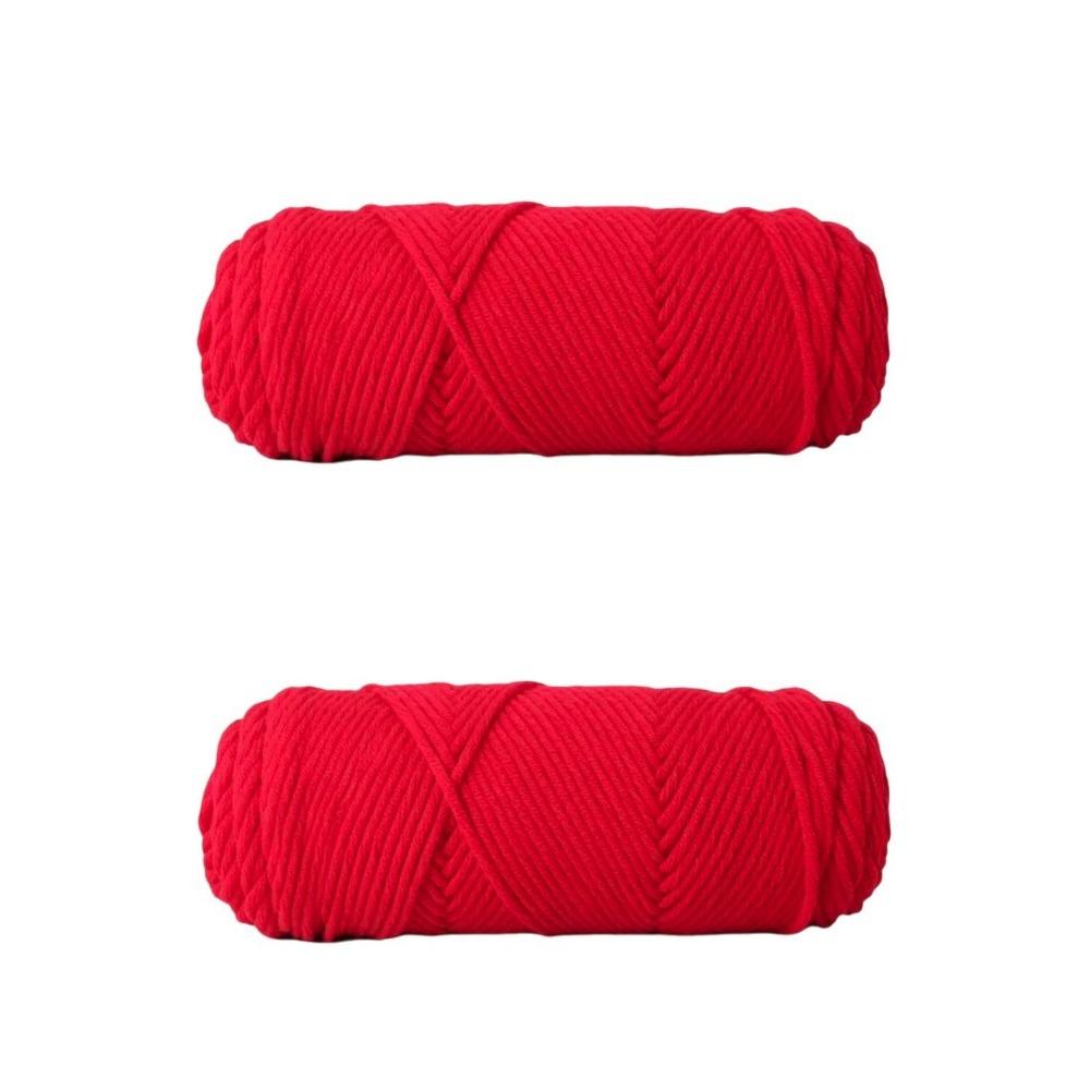 

Crocheted Ball 8-Strand Cotton Yarn Solid Color Acrylic Yarn Knitting Yarn Super Soft Skin-Friendly Crochet Yarn DIY Gift красный