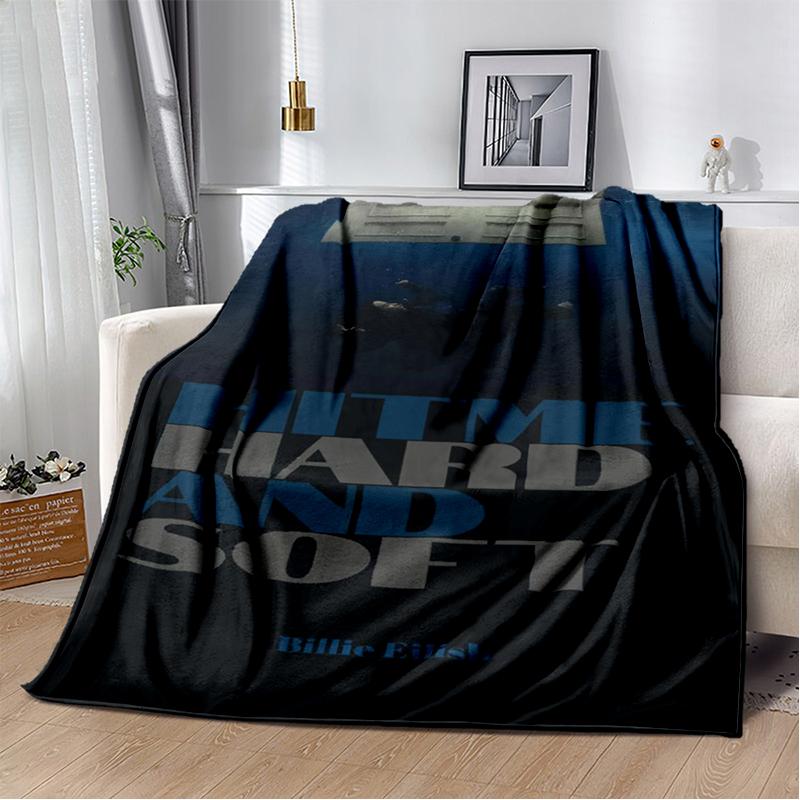 3D Hit Me Hard and Soft Billie Eilish Zpěvačka Měkká flanelová deka na postel, ložnici, pohovku, piknik, přehoz na přikrytí, dárek pro děti
