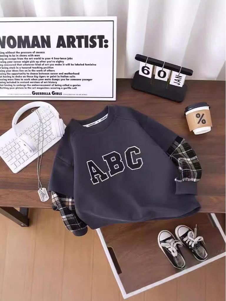 Trendy Patchwork Hoodie for Boys - Sporty Korean Style, Spring/Autumn Wear