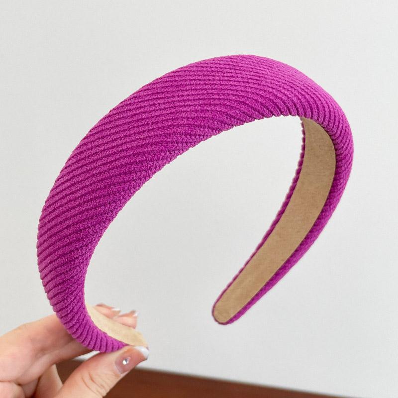 Rose Red Wide-brimmed Sponge Hair Band Women Fairy Temperament Headband Tweed Head Hoop Hairband Princess Girls Hair Accessories